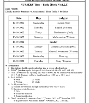 FA-3 Time Table