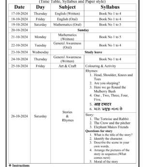 FA-3 Time Table