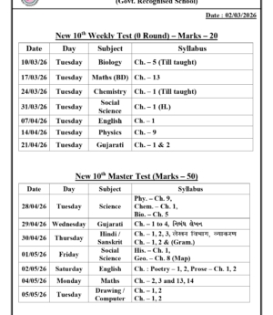 FA-3 Time Table